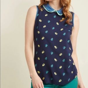 ModCloth Doubtfully Delightful Sleeveless Top in Avocado